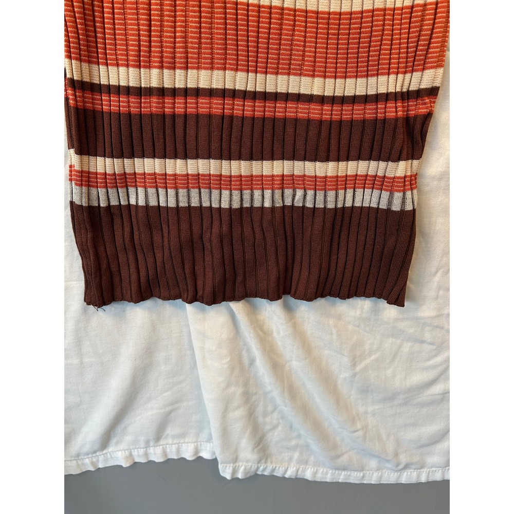 Fashion Nova Brown Orange Striped Ribbed Turtleneck Bodycon Midi Dress 1X #2260 - Picture 8 of 11